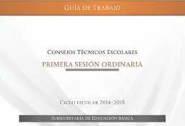 Guía para la primera sesión ordinaria del consejo técnico escolar 2014-2015.