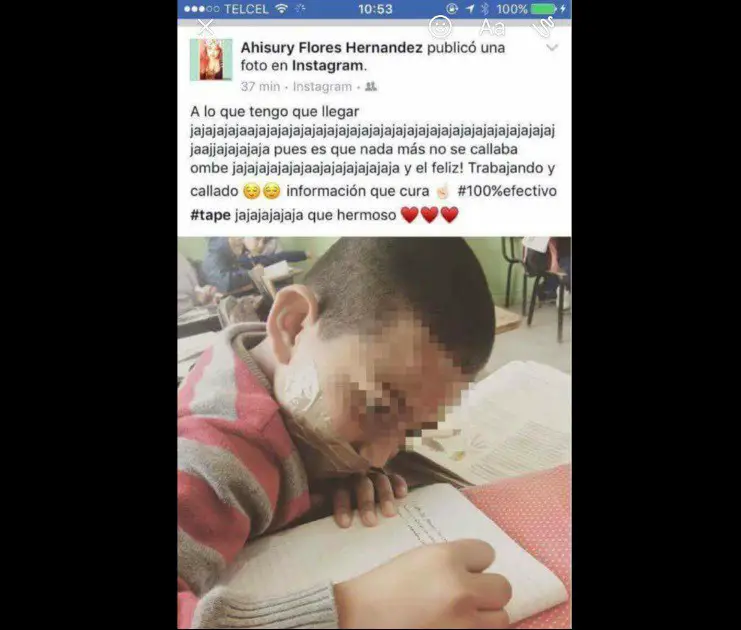 Exhibe en redes sociales a niño amordazado y SEP la cesa fulminantemente