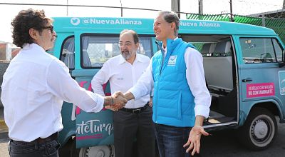 El PANAL con Alfredo del Mazo y los maestros con Delfina