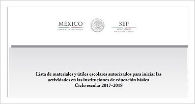 Lista de útiles escolares 2017-2018