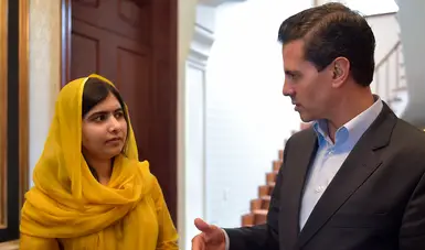 En educación, “vamos muy bien”, presume Peña a Malala Yousafzai