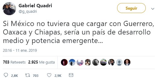 Así fue como Gabriel Quadri ofendió y discriminó a los Estados de Guerrero, Oaxaca y Chiapas.