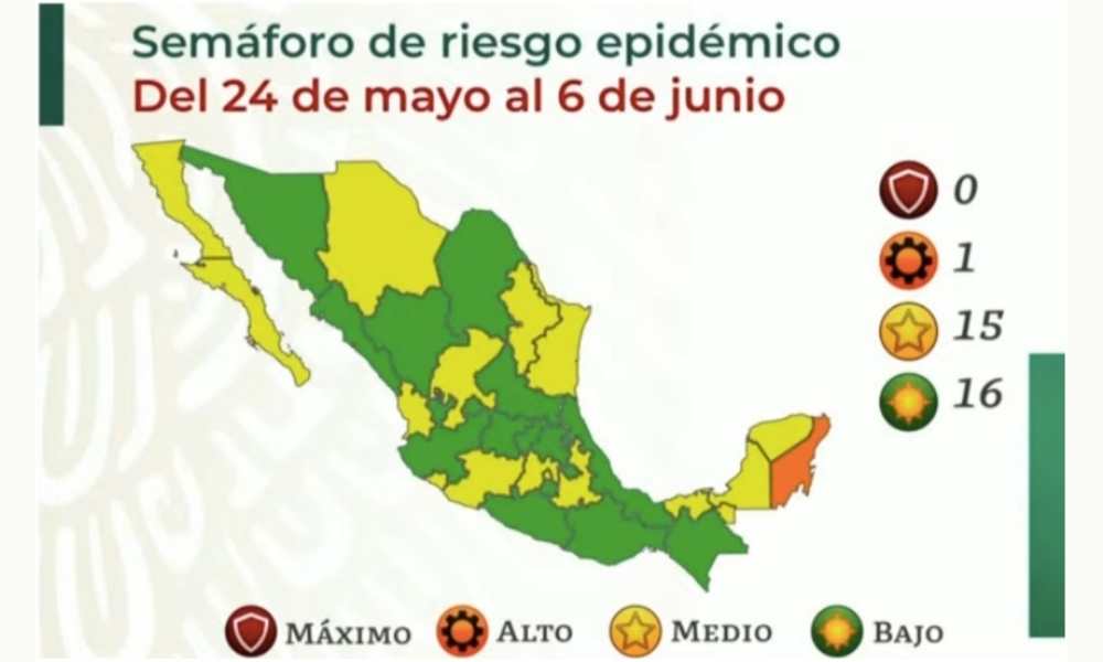 Semáforo COVID-19 del 24 de mayo al 6 de junio
