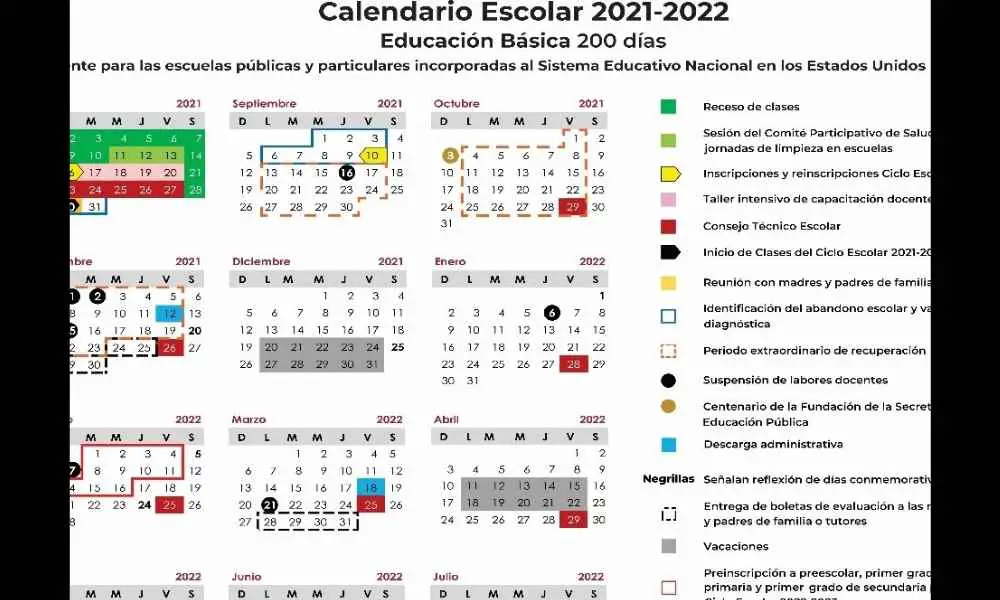 ¡El calendario escolar 2021-2022 a detalle!