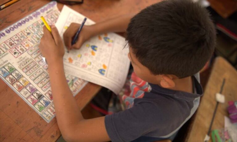 Niño estudiando y aprendiendo